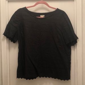 Black Open Back Linen Top